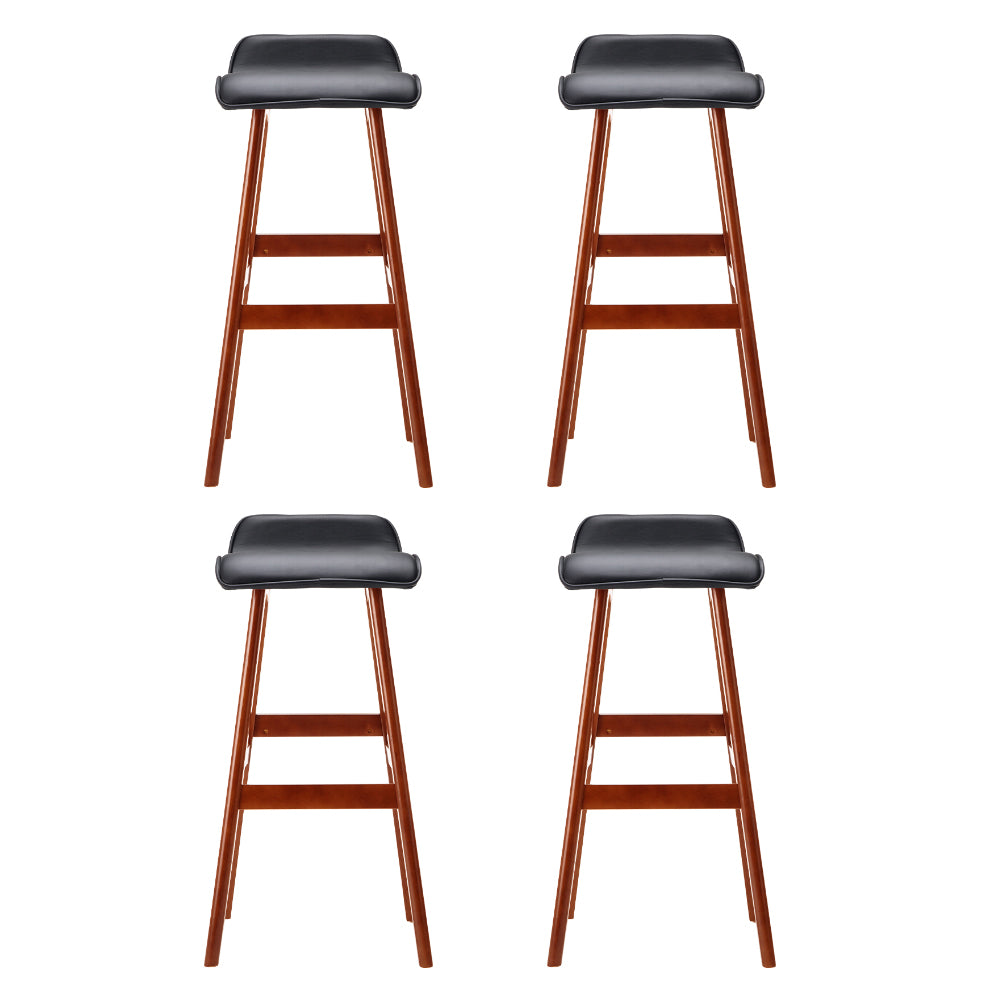 Korra 4x Bar Stools Wooden Stool Black