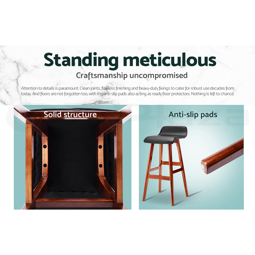 Korra 4x Bar Stools Wooden Stool Black