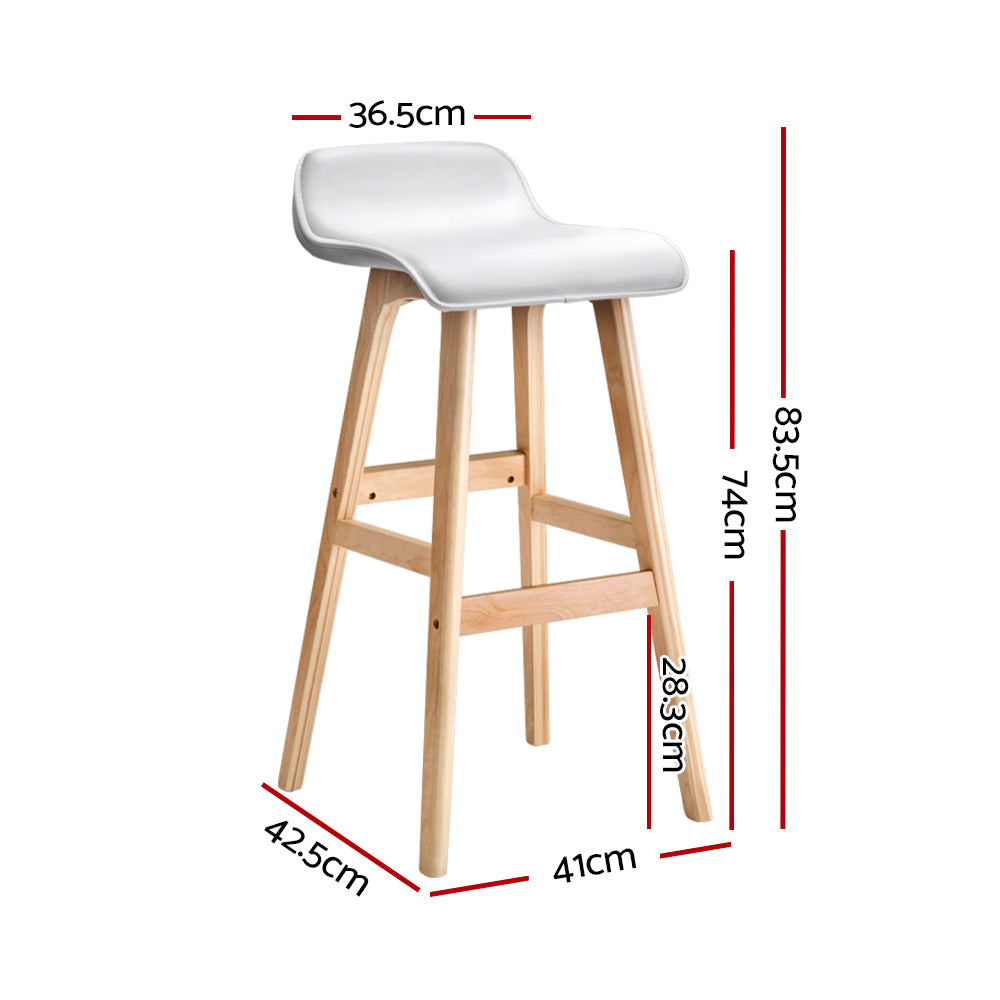 Korra 4x Bar Stools Wooden - White