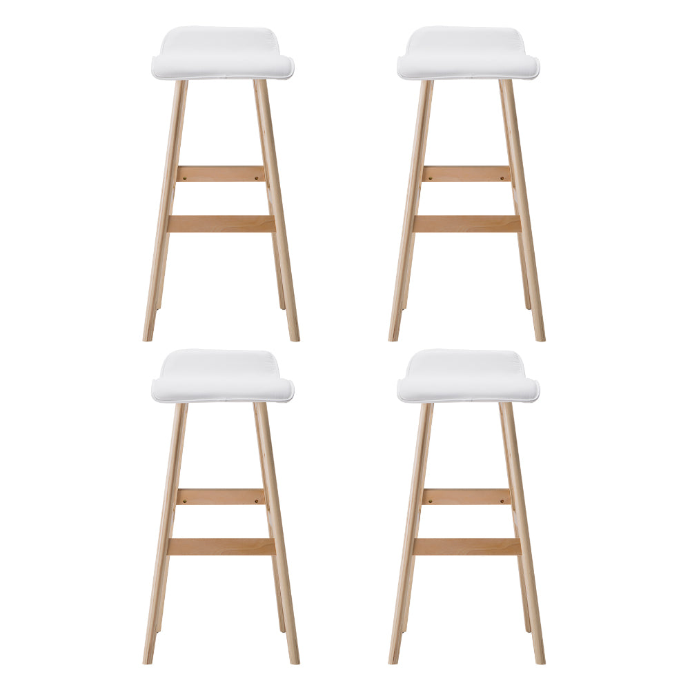 Korra 4x Bar Stools Wooden - White