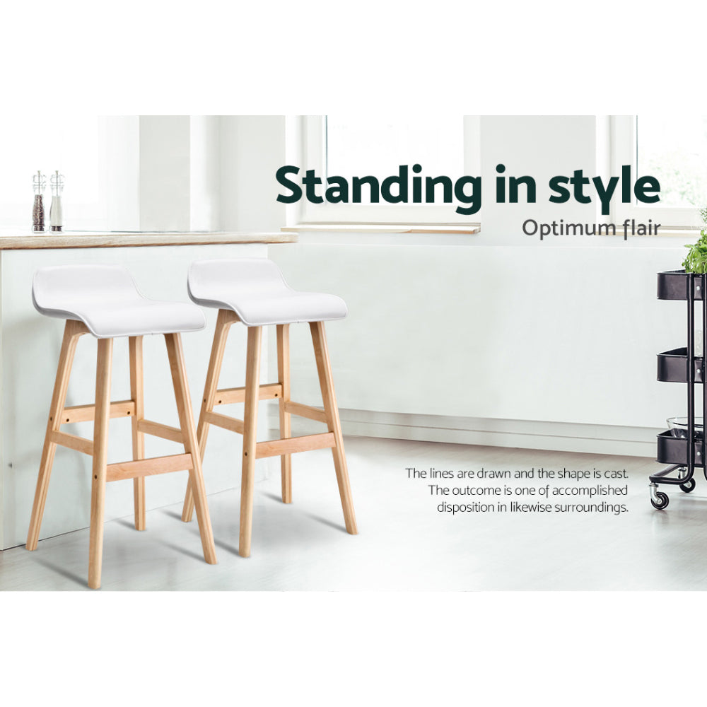 Korra 4x Bar Stools Wooden - White