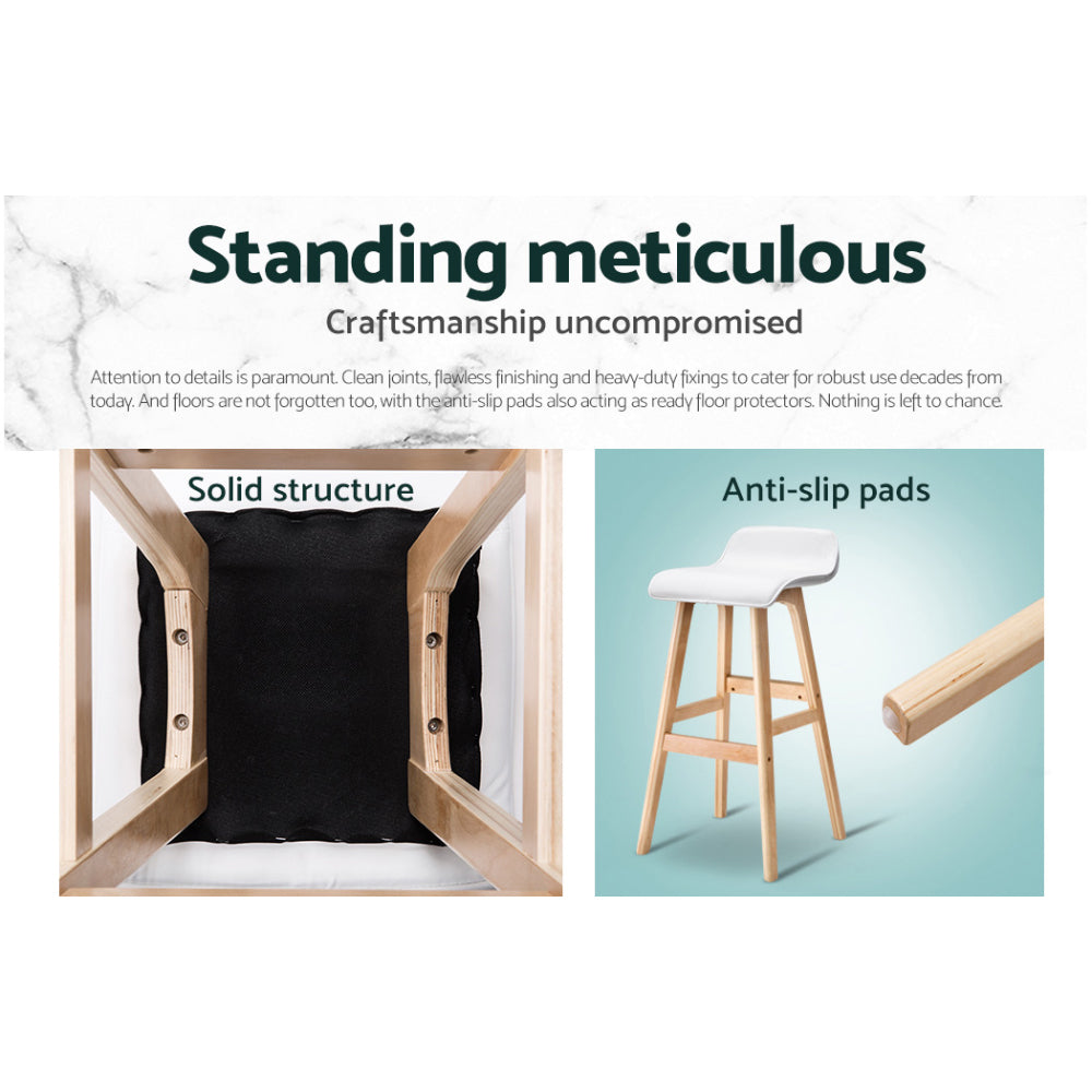 Korra 4x Bar Stools Wooden - White