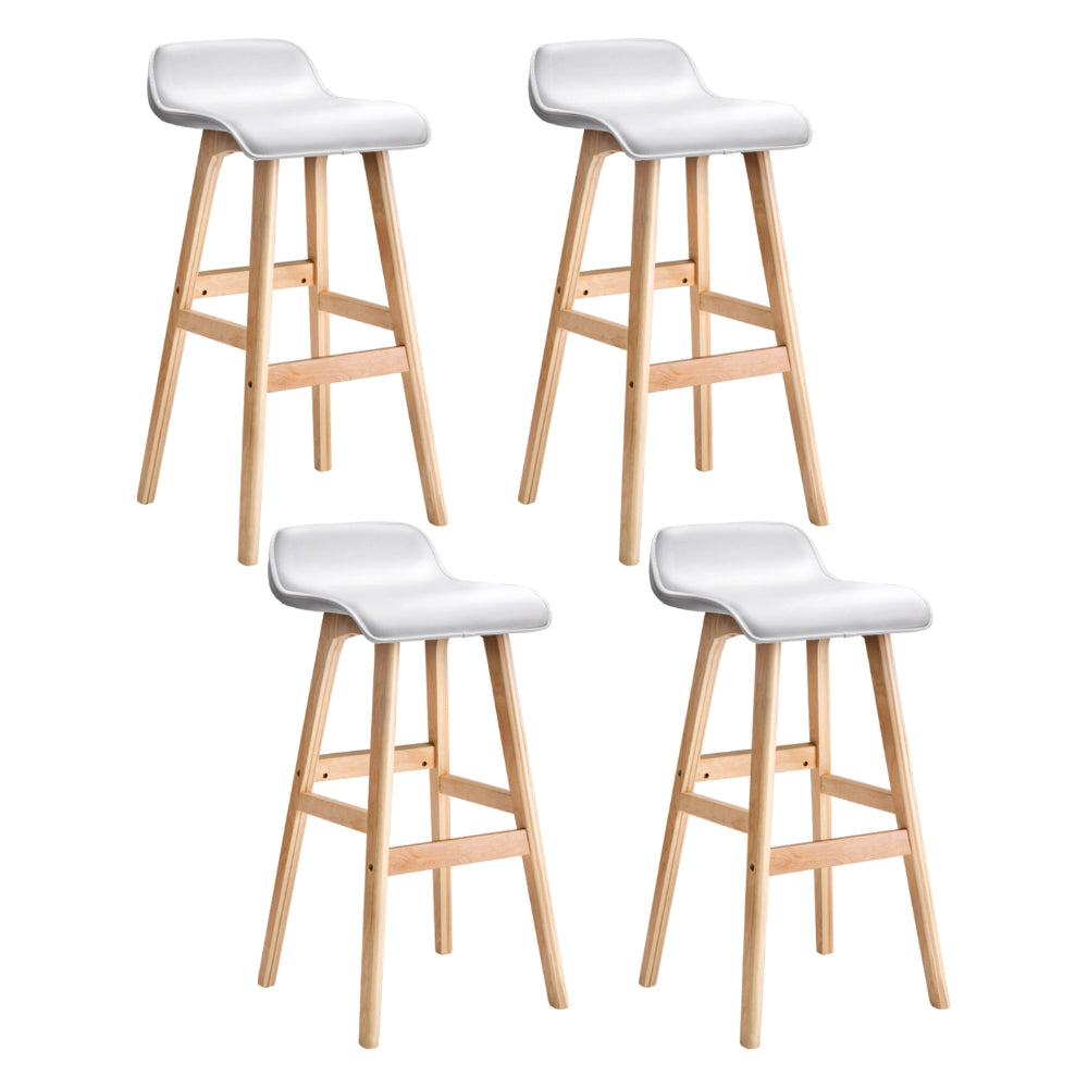 Korra 4x Bar Stools Wooden - White