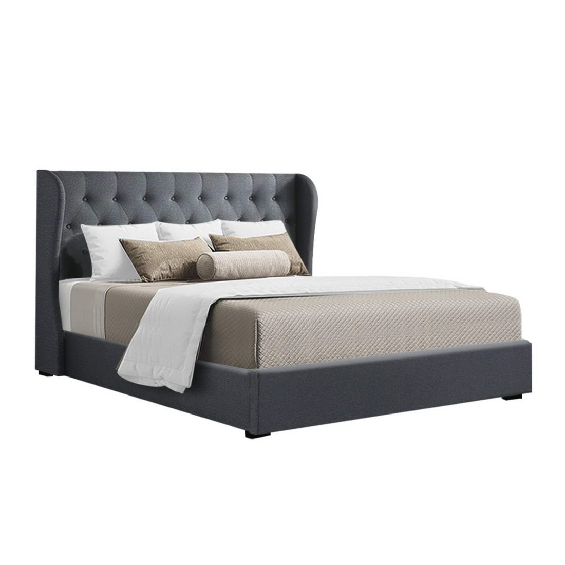 Korra Bed Frame King Size Gas Lift Charcoal ISSA