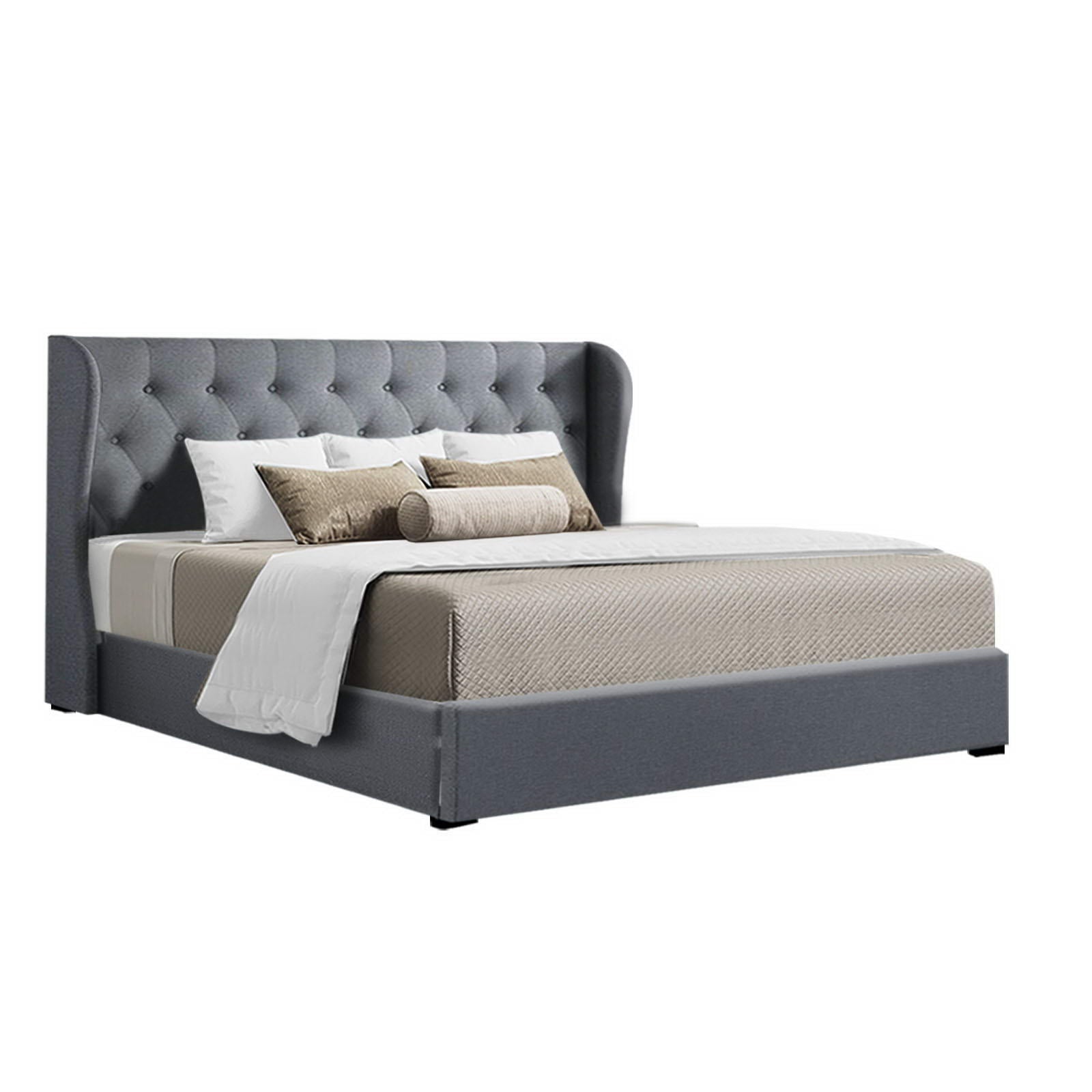 Korra Bed Frame King Size Gas Lift Grey ISSA