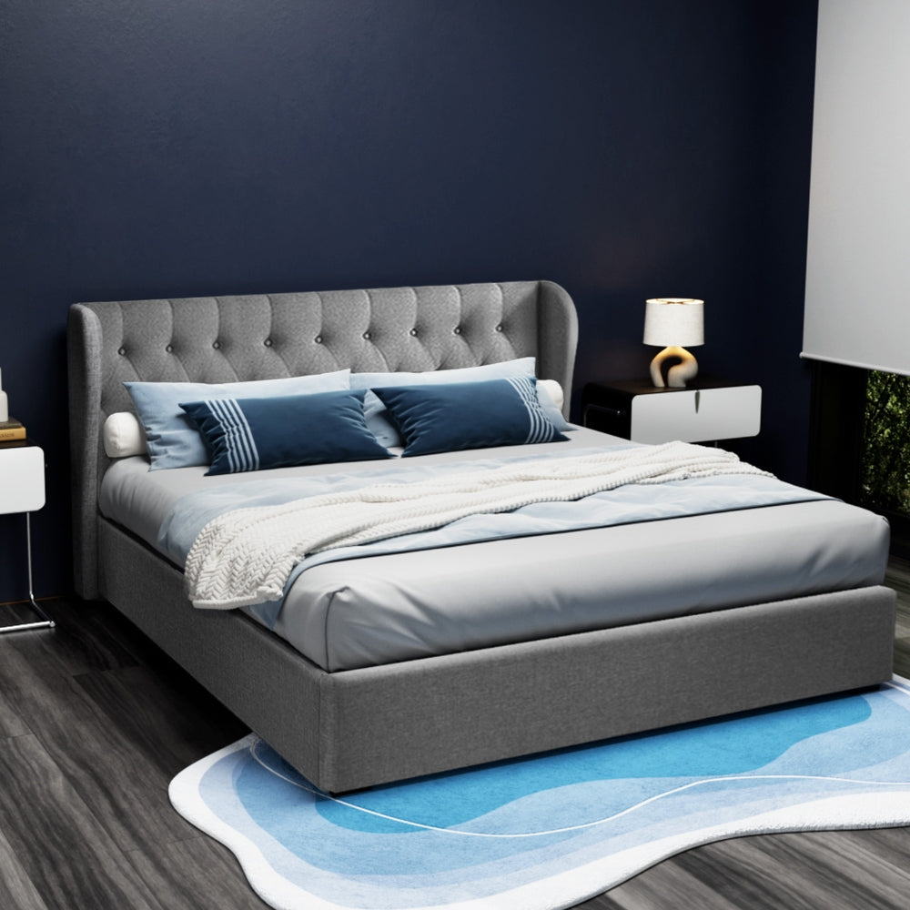 Korra Bed Frame King Size Gas Lift Grey ISSA