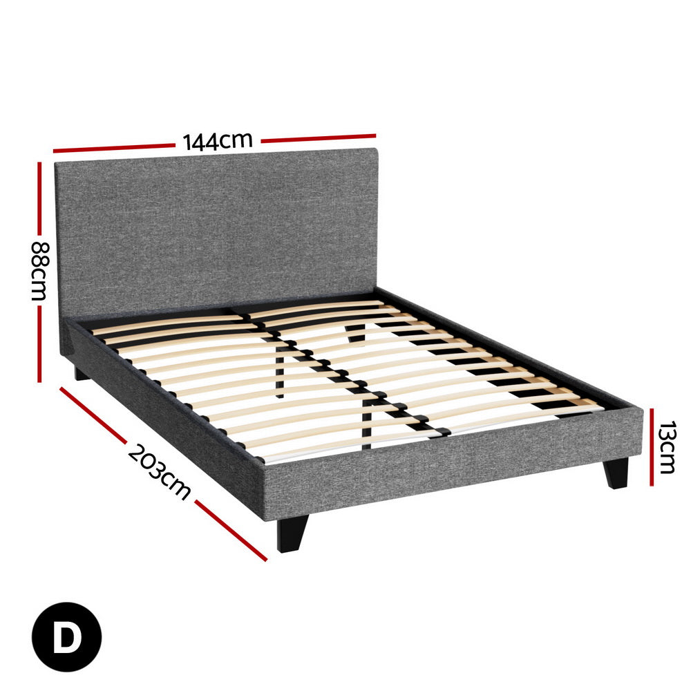 Korra Bed Frame Double Size Grey NEO