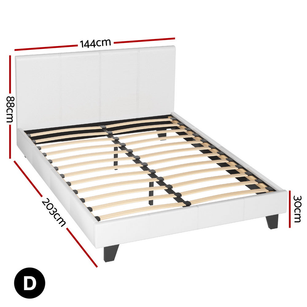 Korra Bed Frame Double Size White NEO