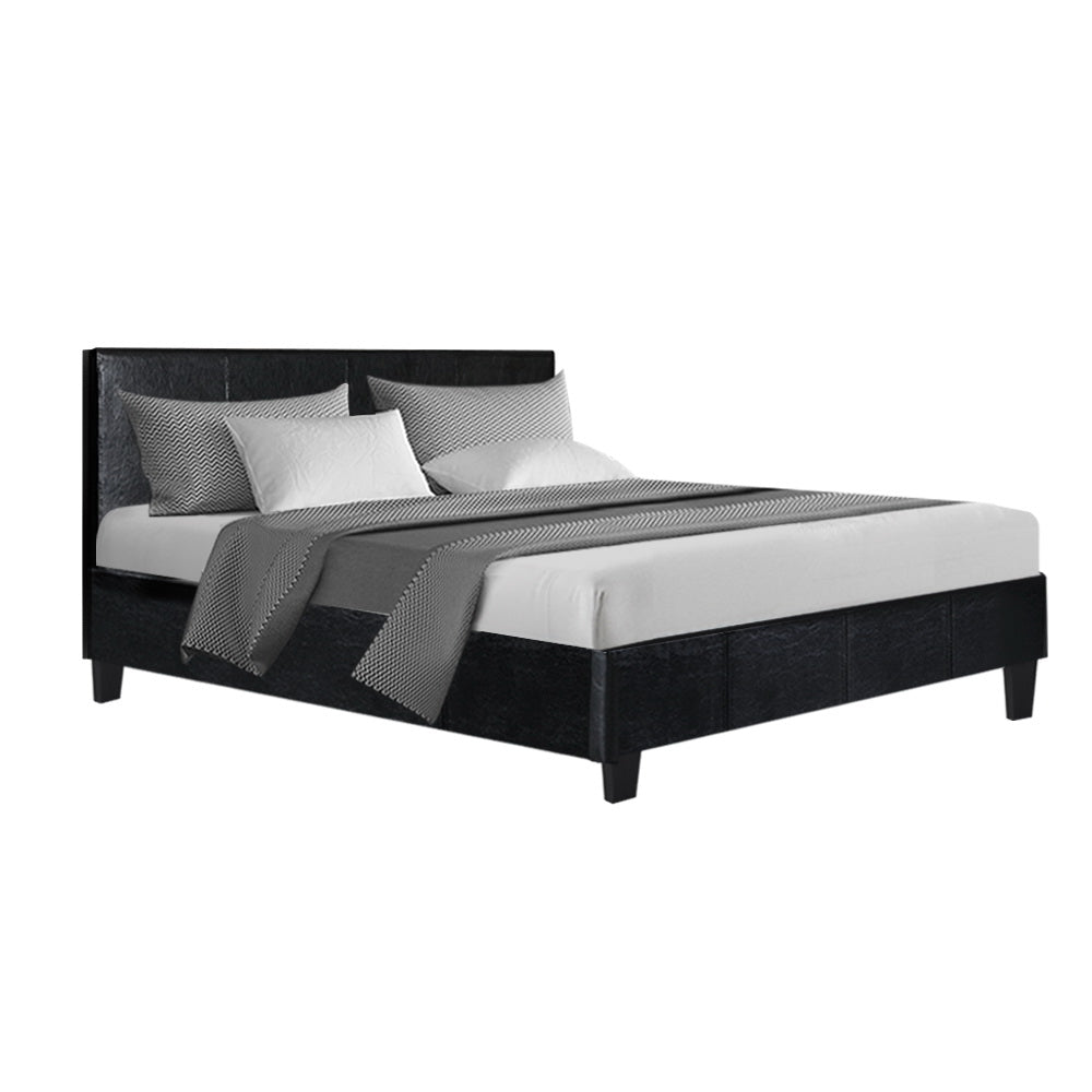 Korra Bed Frame Double Size Black NEO