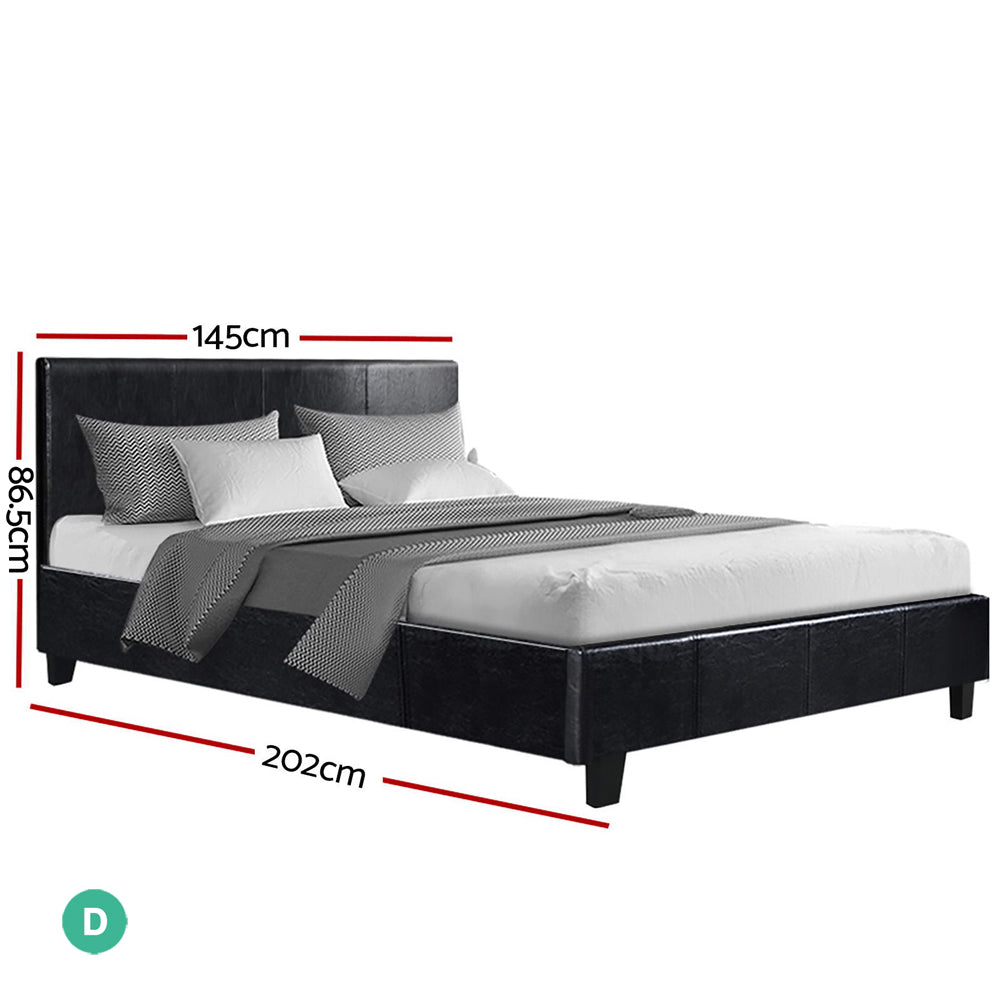 Korra Bed Frame Double Size Black NEO