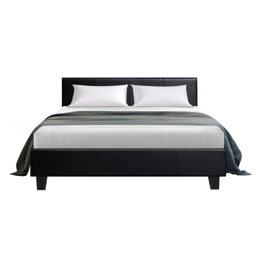 Korra Bed Frame Double Size Black NEO