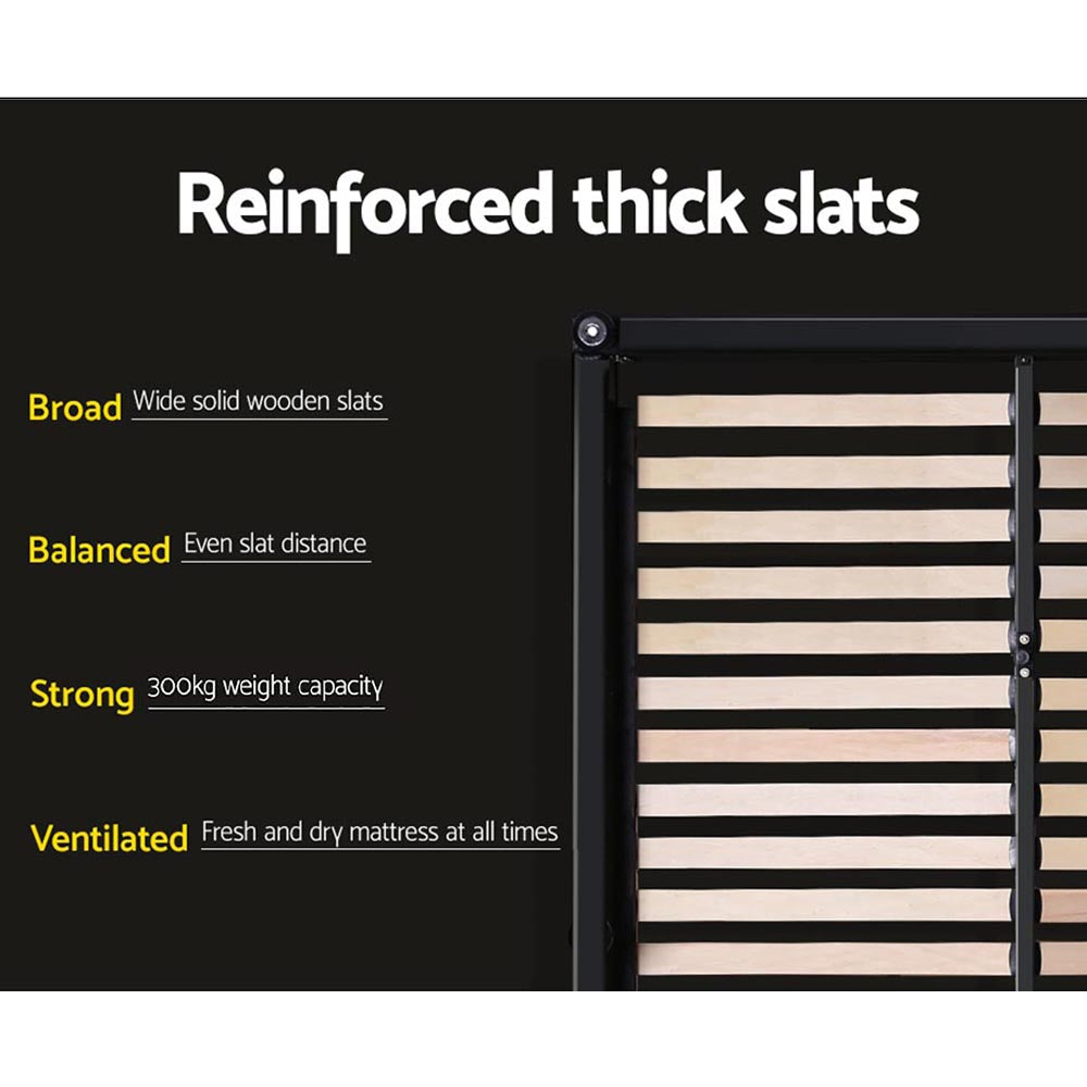 Korra Bed Frame Queen Size Charcoal NEO