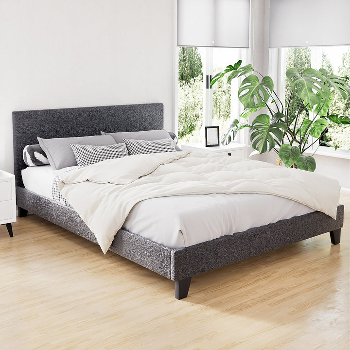 Korra Bed Frame Queen Size Charcoal NEO