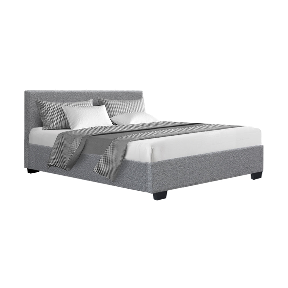 Korra Bed Frame Double Size Gas Lift Grey NINO
