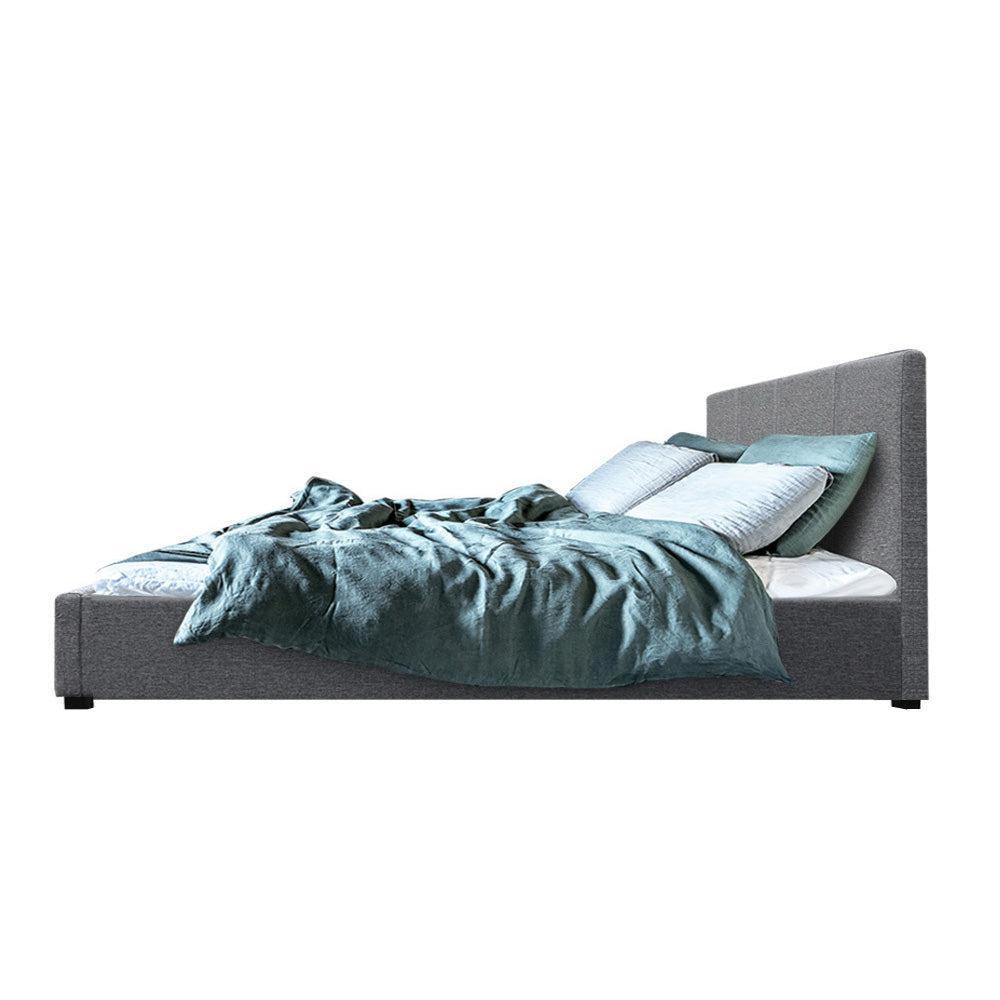Korra Bed Frame Double Size Gas Lift Grey NINO