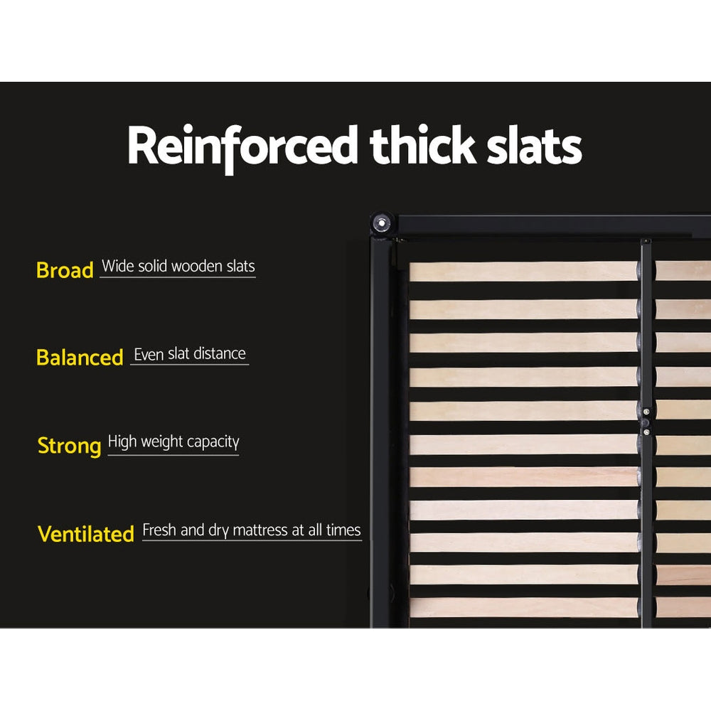 Korra Bed Frame Queen Size Gas Lift Grey NINO