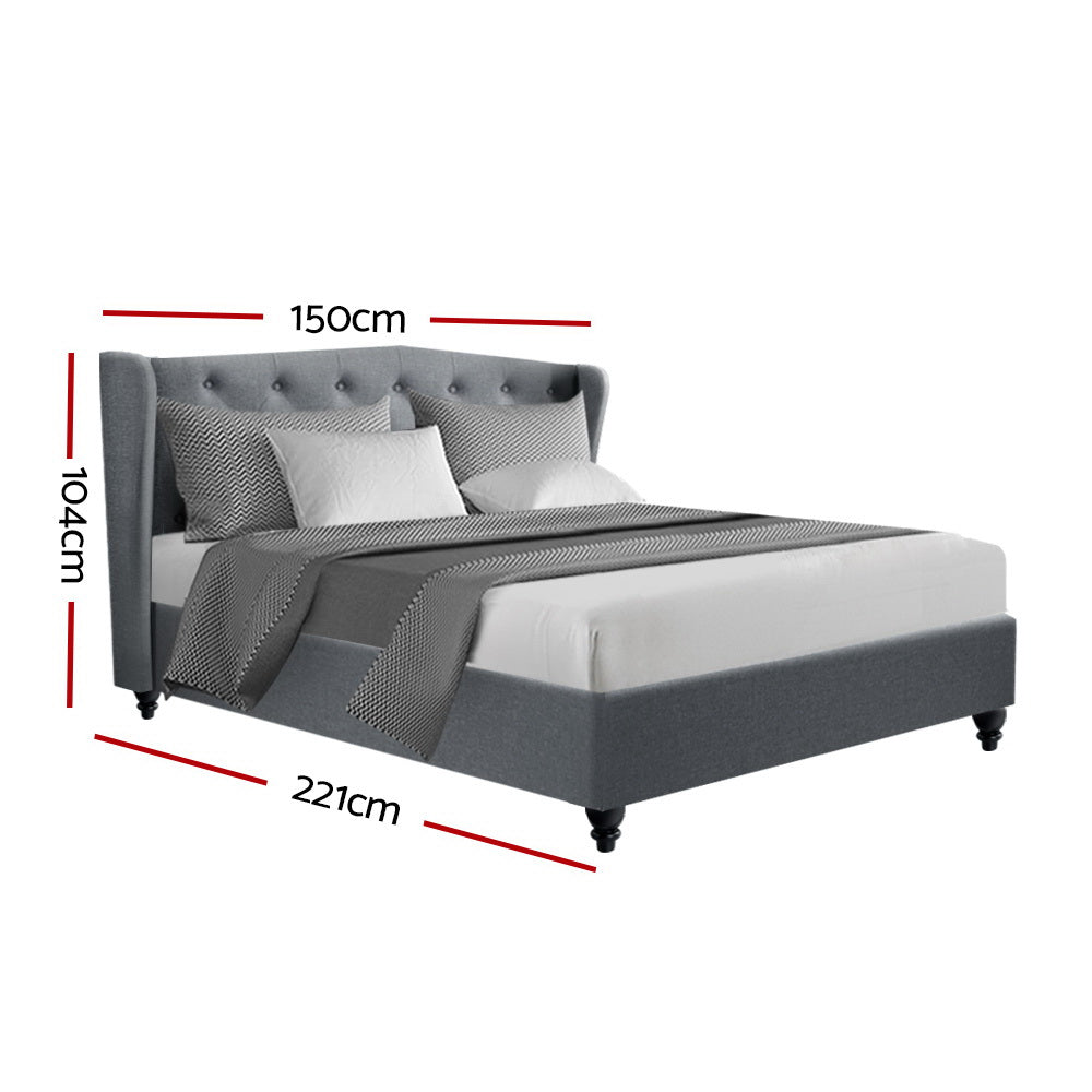 Korra Bed Frame Double Size Grey PIER