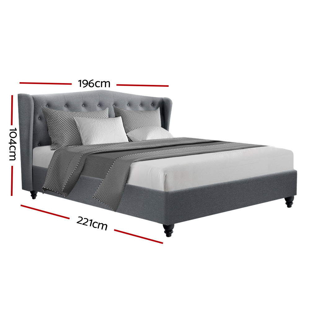 Korra Bed Frame King Size Grey PIER