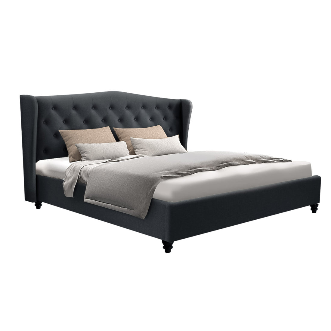 Korra Bed Frame Queen Size Charcoal PIER