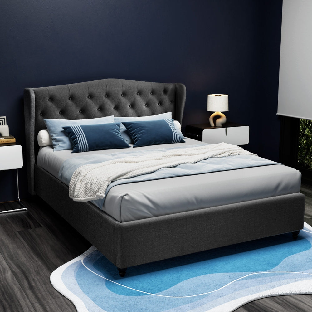 Korra Bed Frame Queen Size Charcoal PIER