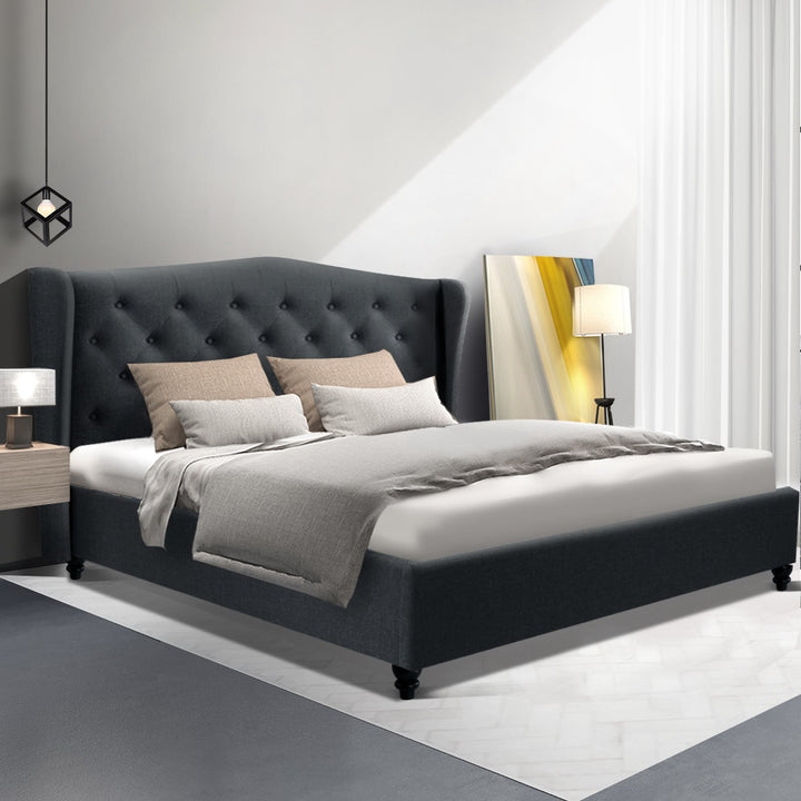 Korra Bed Frame Queen Size Charcoal PIER