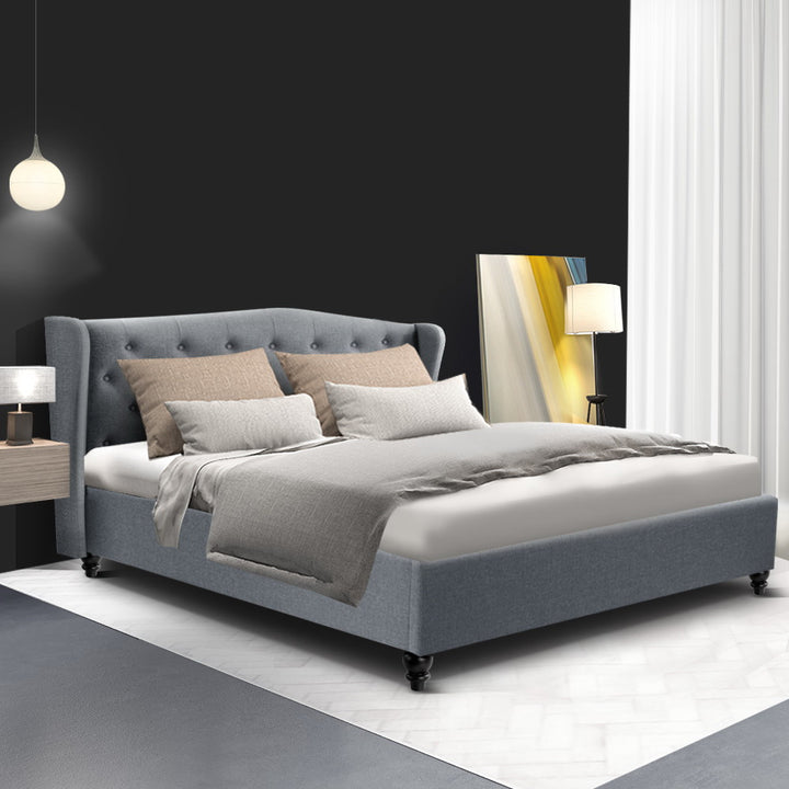 Korra Bed Frame Queen Size Grey PIER