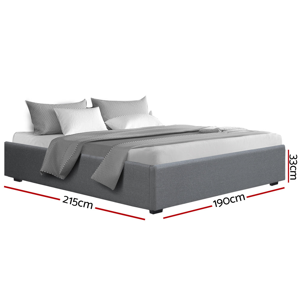 Korra Bed Frame King Size Gas Lift Base Grey TOKI
