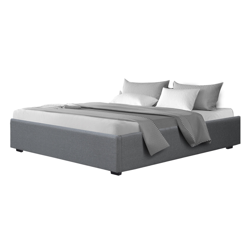 Korra Bed Frame King Size Gas Lift Base Grey TOKI