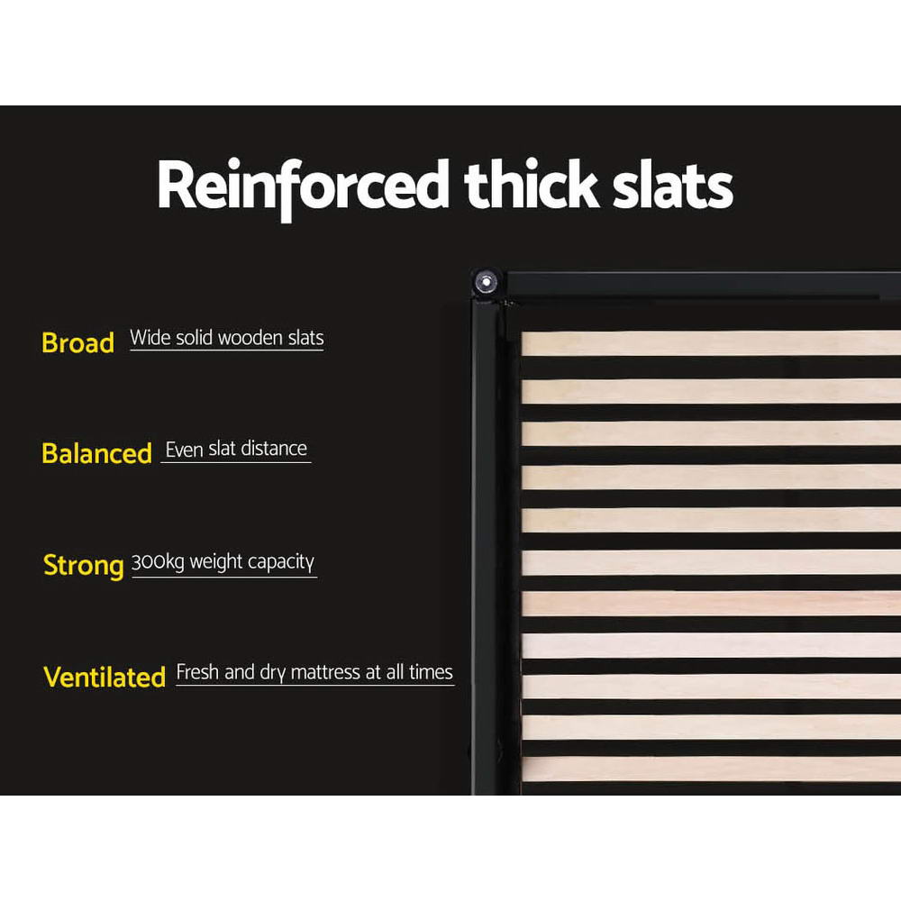 Korra Bed Frame Queen Size Gas Lift Base Charcoal TOKI