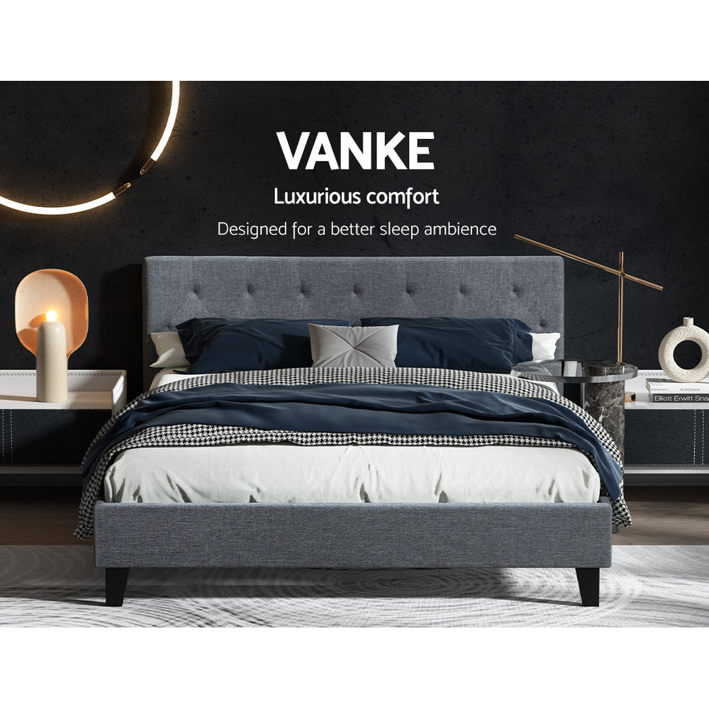 Korra Bed Frame Queen Size Grey VANKE