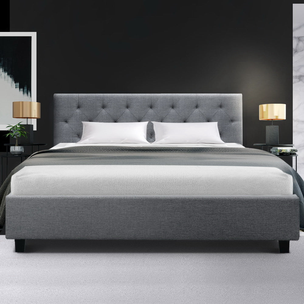 Korra Bed Frame Queen Size Grey VANKE
