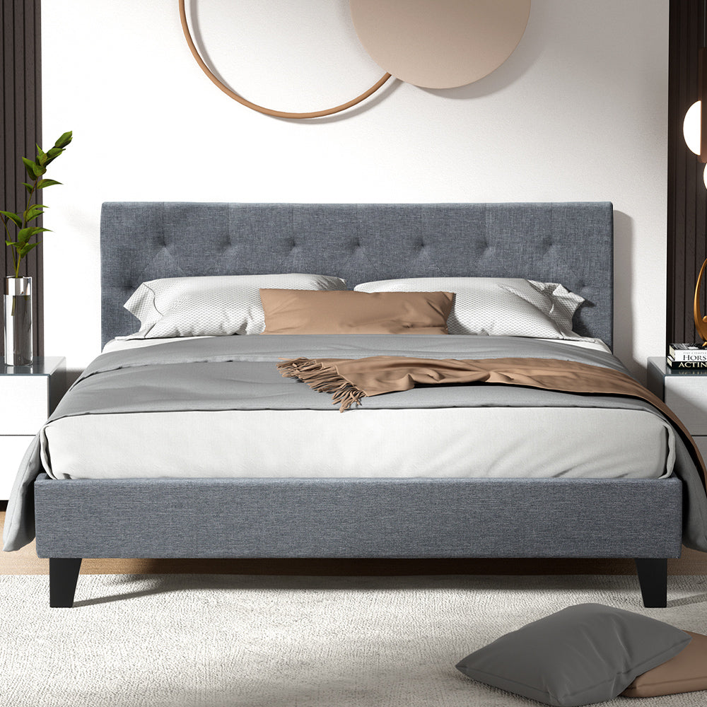 Korra Bed Frame Queen Size Grey VANKE