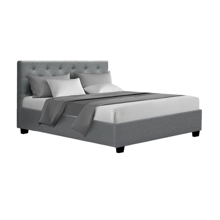 Korra Bed Frame Double Size Gas Lift Grey VILA