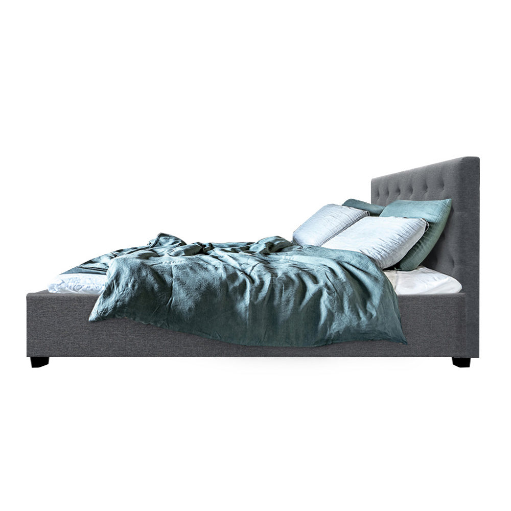 Korra Bed Frame Double Size Gas Lift Grey VILA