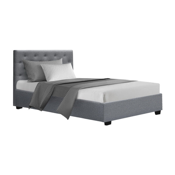 Korra Bed Frame King Single Size Gas Lift Grey VILA