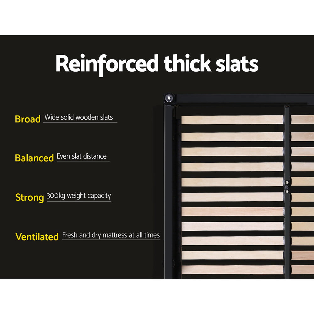 Korra Bed Frame Queen Size Gas Lift Black TIYO