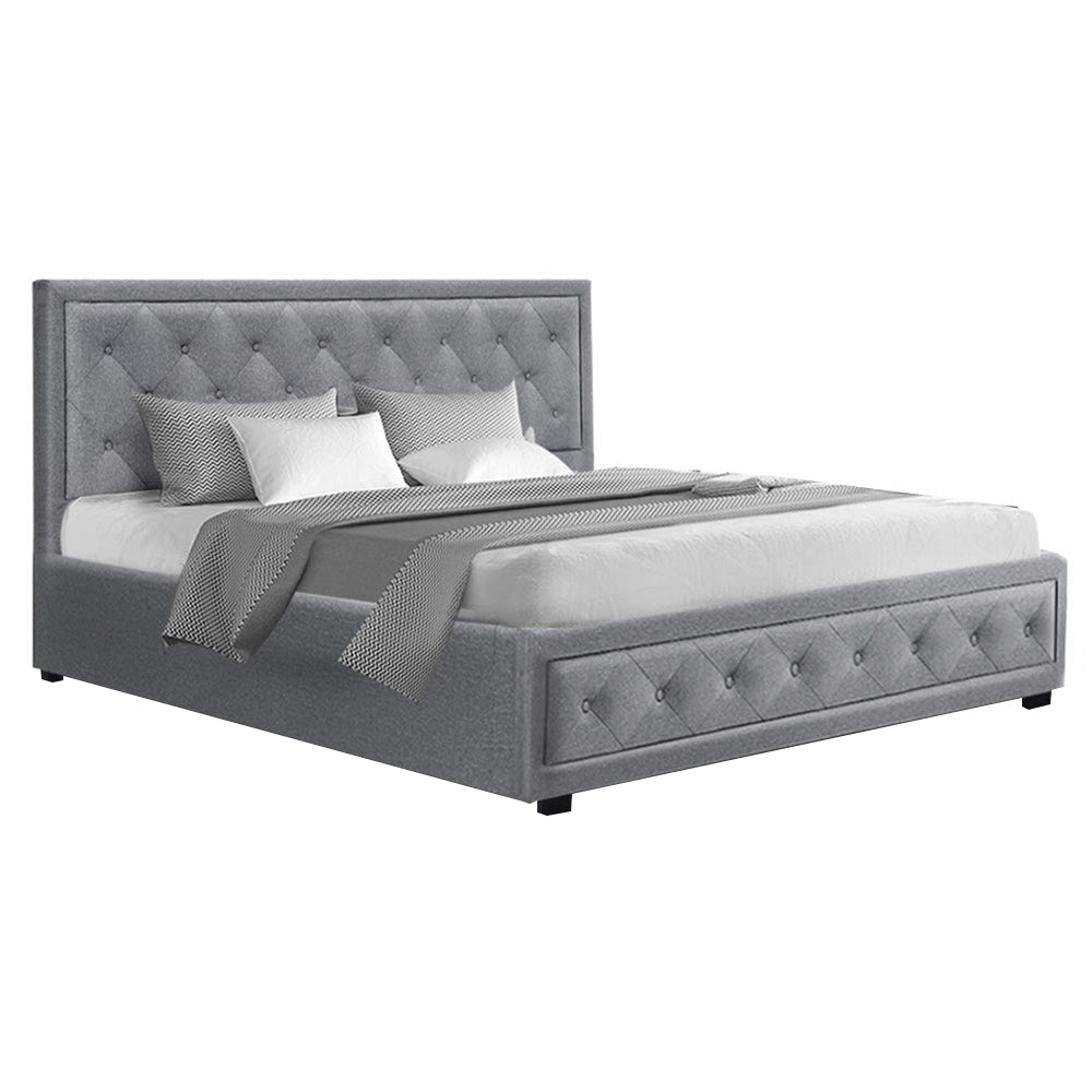 Korra Bed Frame King Size Gas Lift Grey TIYO