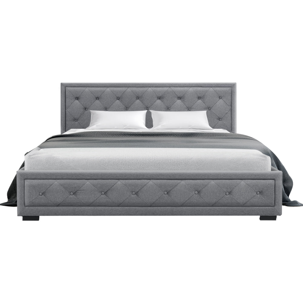 Korra Bed Frame King Size Gas Lift Grey TIYO