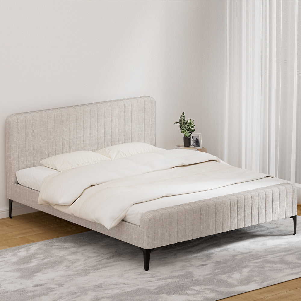 Korra Bed Frame King Size Beige AMMY