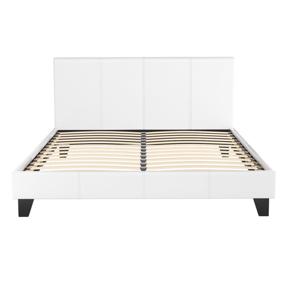 Korra Bed Frame Queen Size White NEO