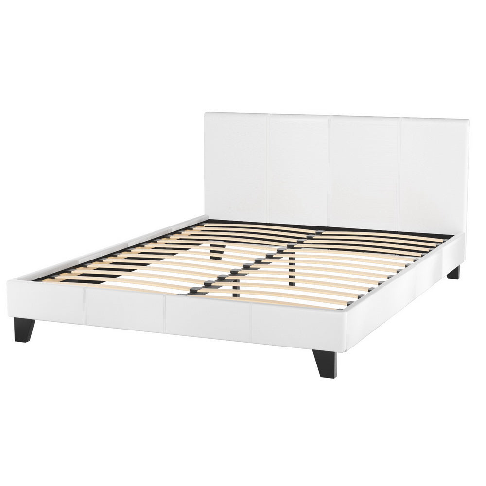 Korra Bed Frame Queen Size White NEO