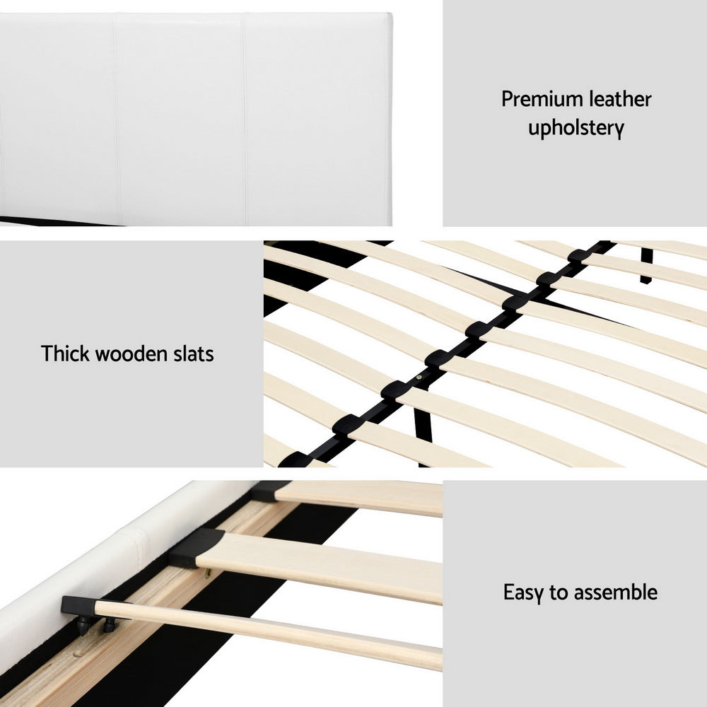 Korra Bed Frame Queen Size White NEO