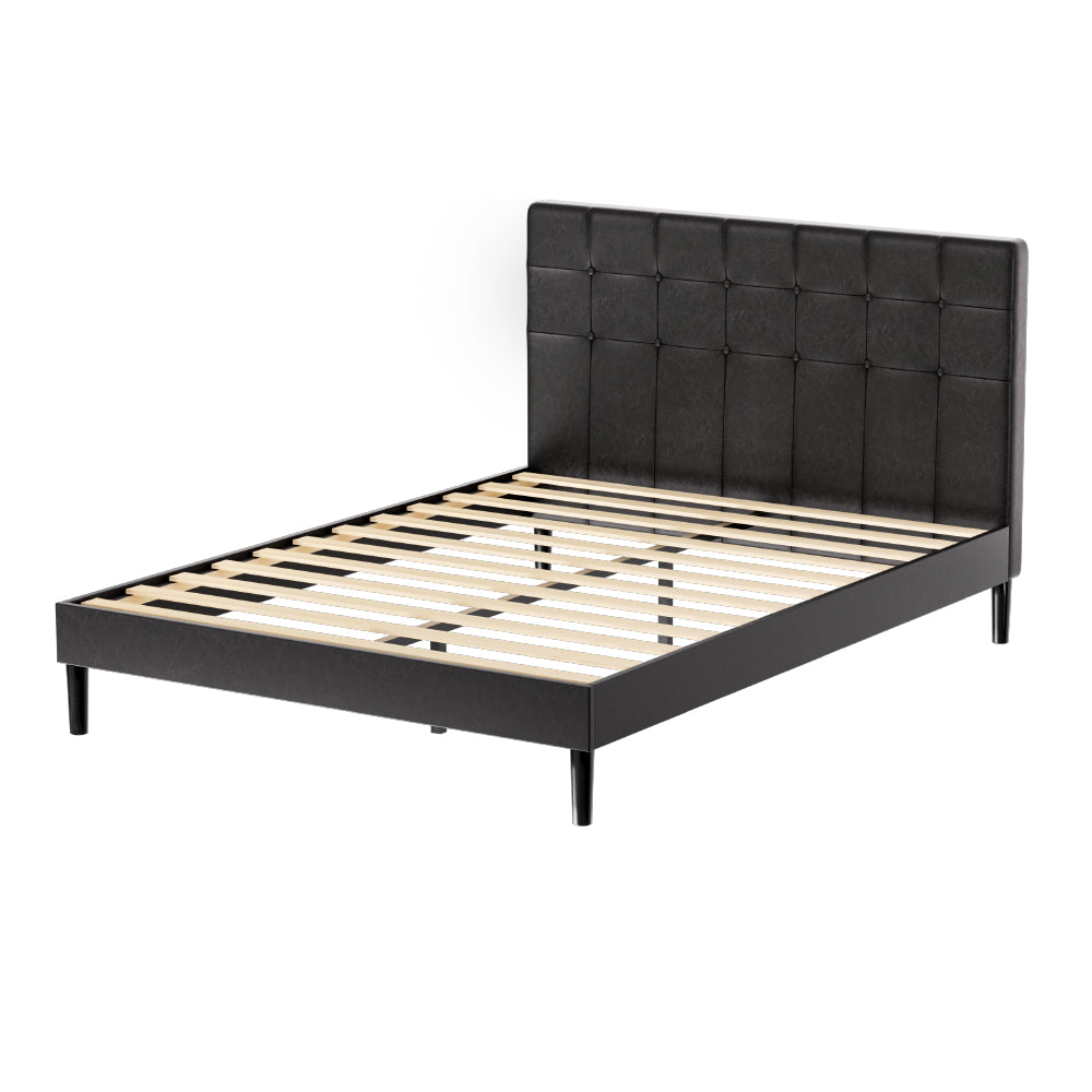 Korra Bed Frame Double Size LED Black RAVI