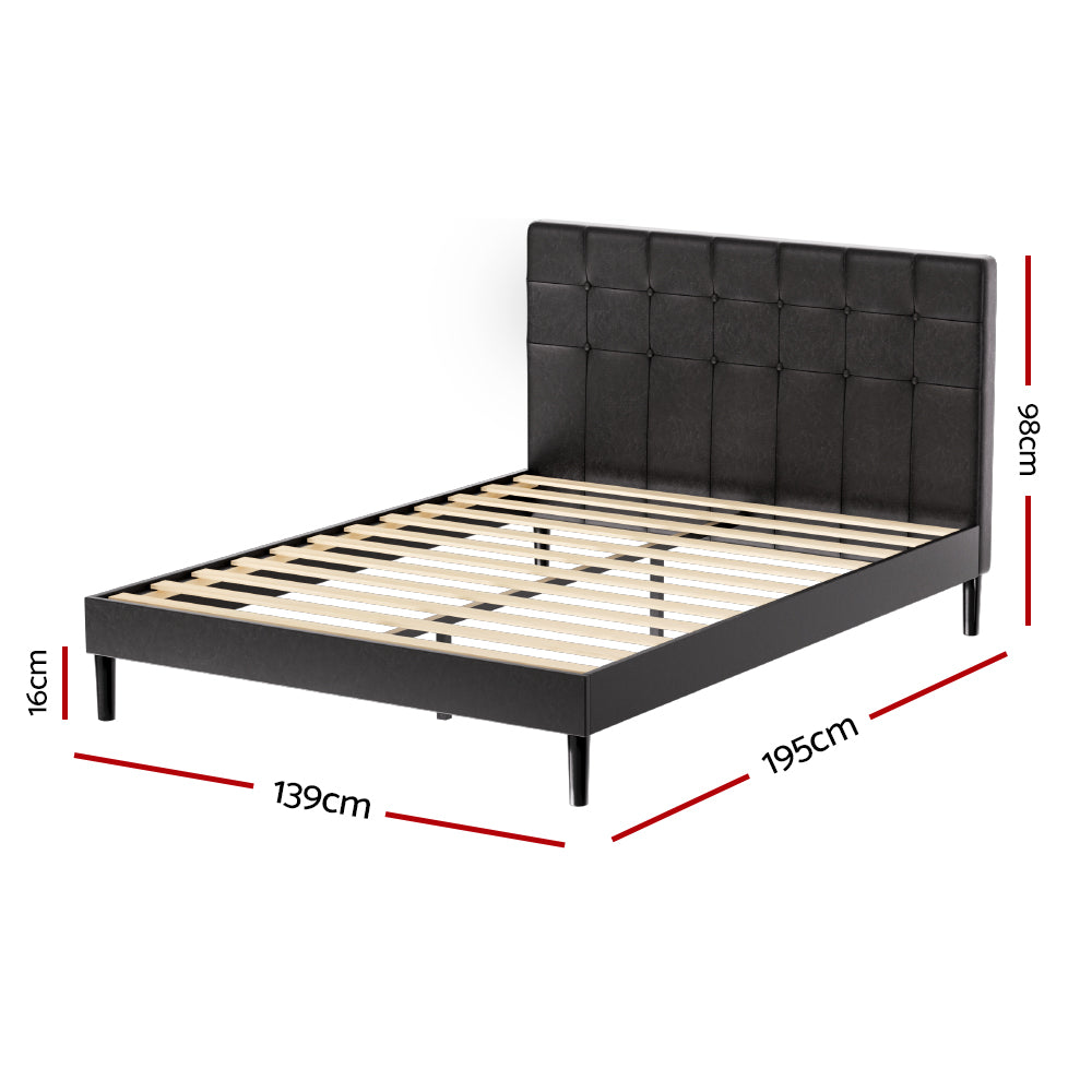 Korra Bed Frame Double Size LED Black RAVI