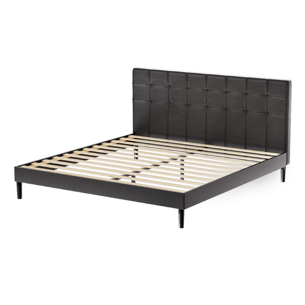 Korra Bed Frame King Size LED Black RAVI