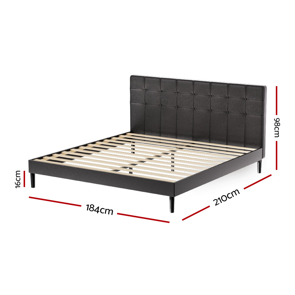 Korra Bed Frame King Size LED Black RAVI