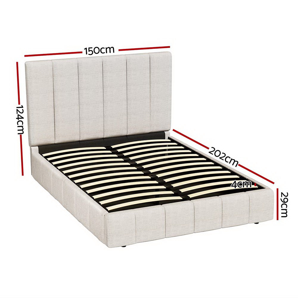 Korra Bed Frame Double Size Beige TETTE