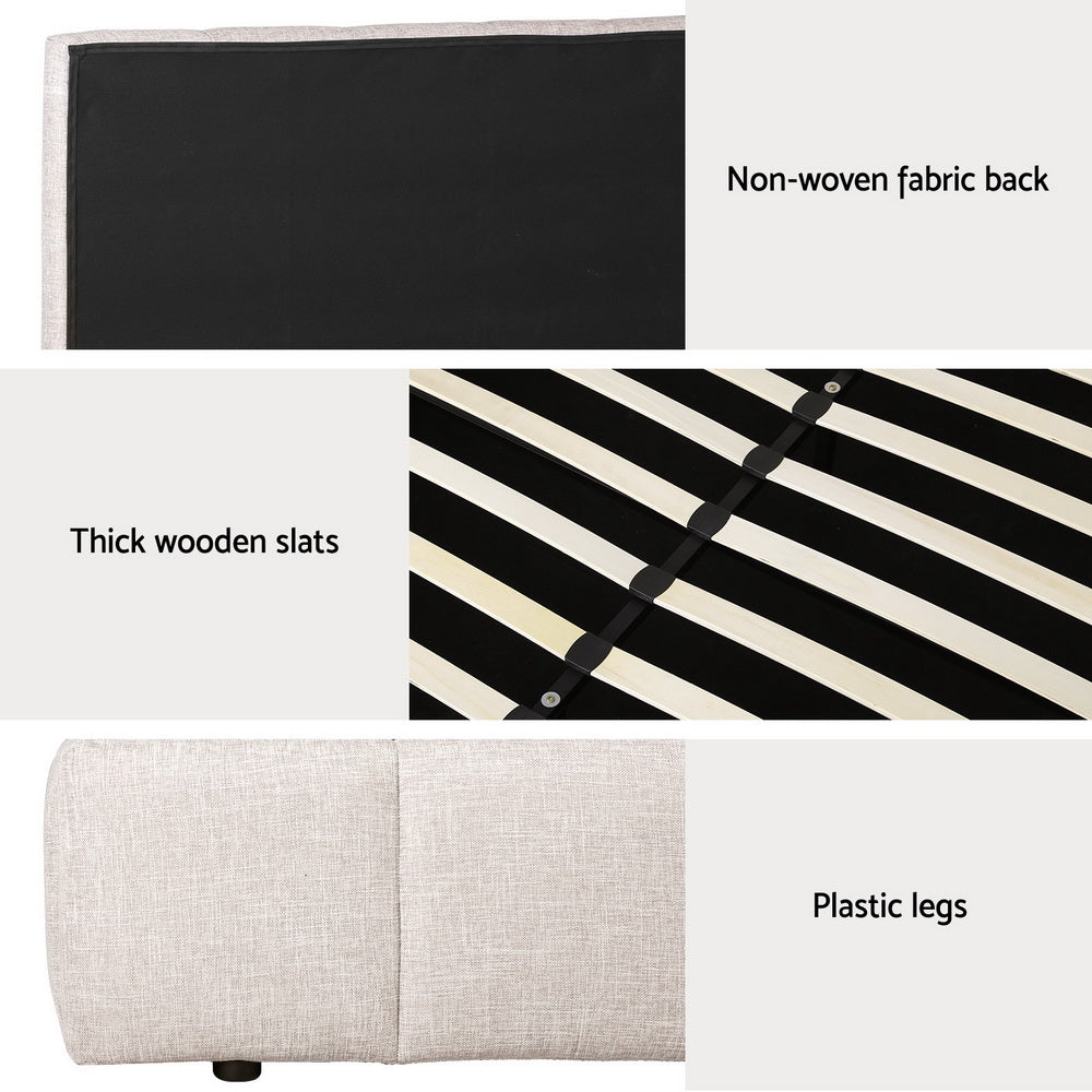 Korra Bed Frame Double Size Beige TETTE