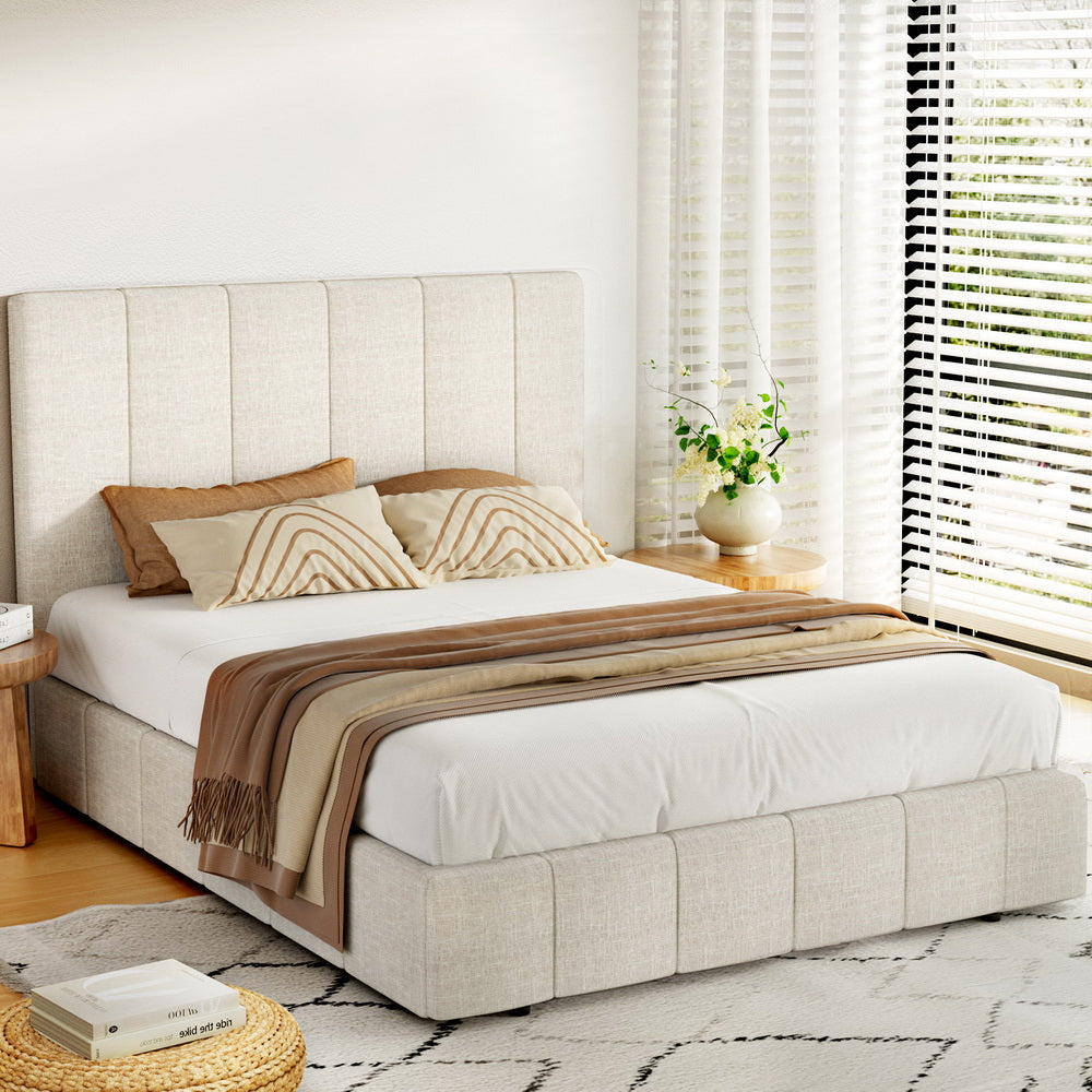 Korra Bed Frame Double Size Beige TETTE