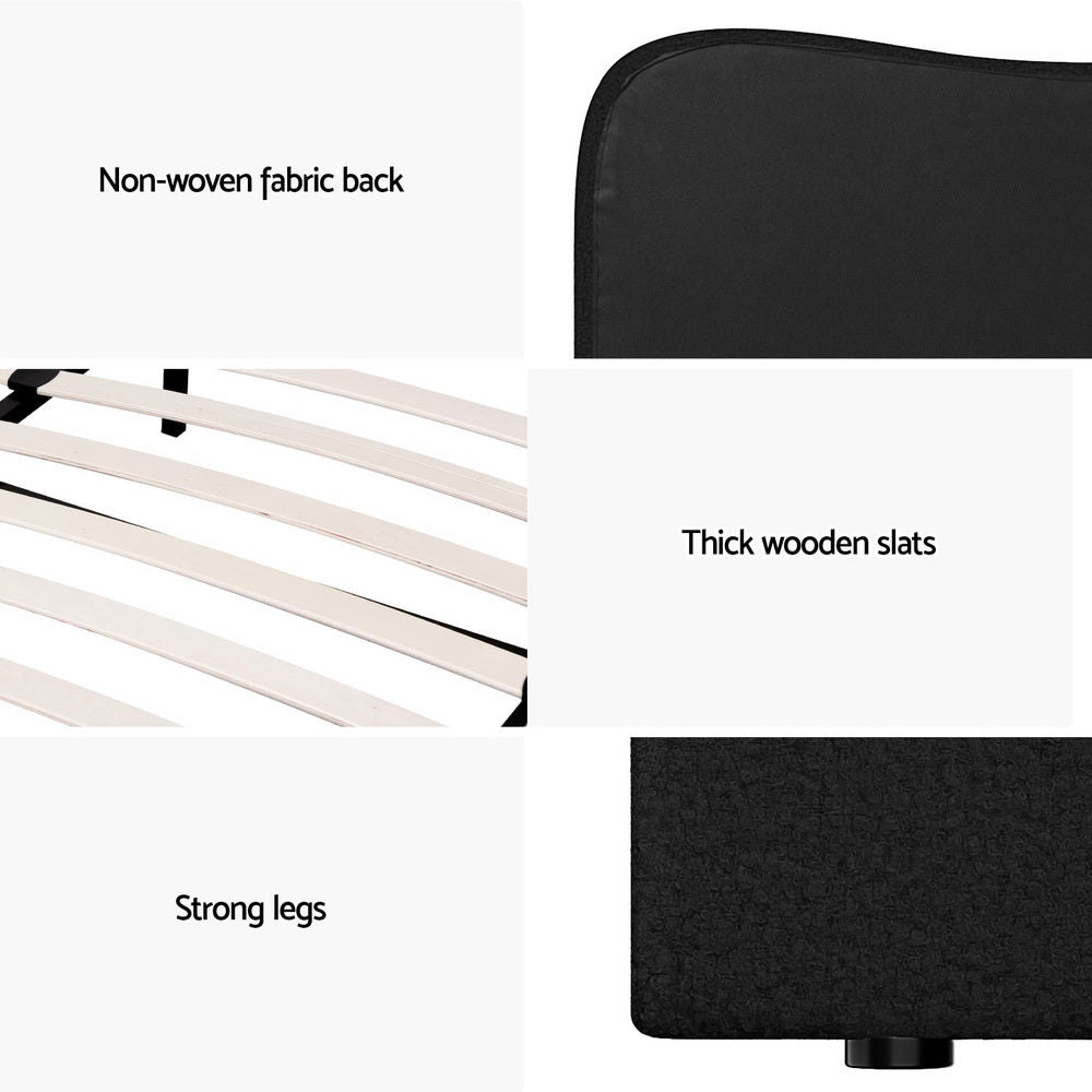 Korra Bed Frame Double Size Boucle DARA